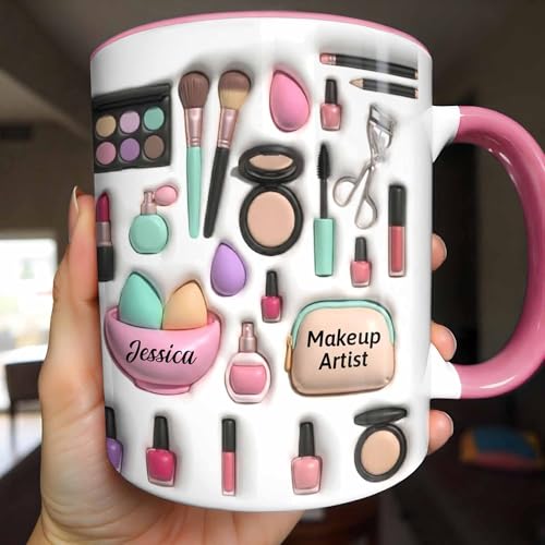 Celebrate Your Beauty with Makeup Design Personalized Coffee Mug, Custom