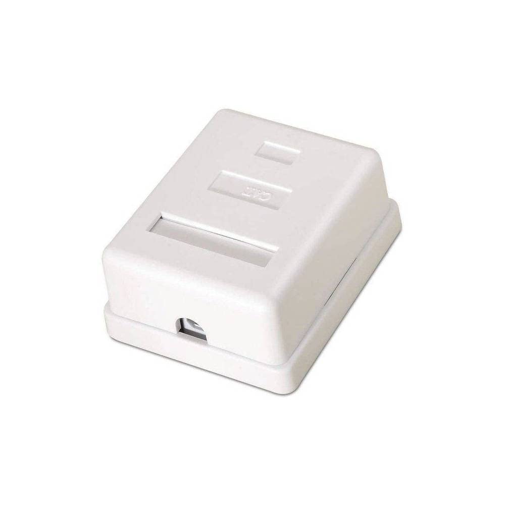 AISENS A139-0301 - Roseta de Superficie RJ45, Color Blanco