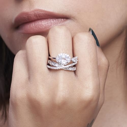 Image of SALTY Anti Tarnish Royal Diamond Crown Finger Ring for Women | Adjustable Fancy Jewellery Design | Fashion Accessories for Girls | Minimal Jewelry | Marriage, Birthday | Gift for Valentine Day