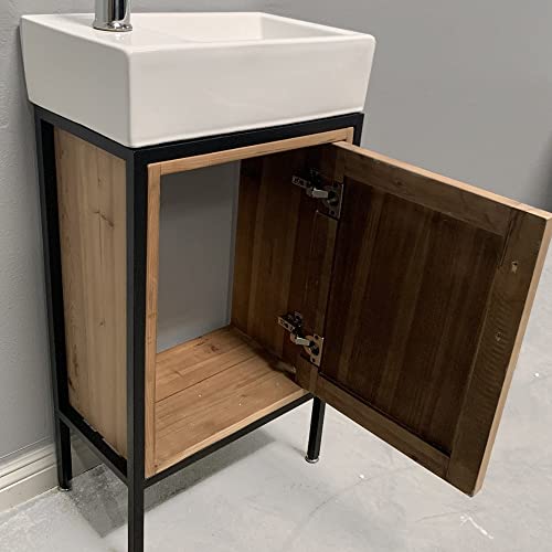 Design Element Bristol 18.5" Single Sink Vanity In Walnut #TOP3