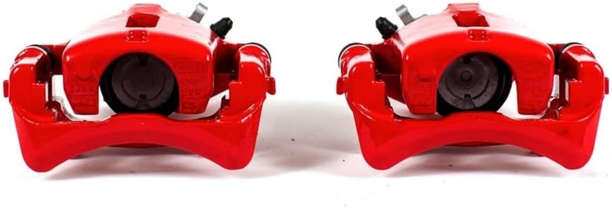 Power Stop Rear S4812 Pair of High-Temp Red Powder Coated Calipers For Ford Thunderbird 2002-2005, Jaguar S-Type 2000-2002, Lincoln LS 2000-2002 [Model Specific]