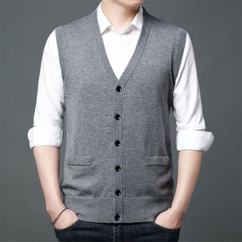 Men 100 Percent Cashmere Sweater Vest V Neck Warm Waistcoat Smart Casual Sleeveless3