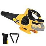 Cordless Leaf Blower for Dewalt 20V Battery, Max 650 CFM/125 MPH Turbo Boost Mode, with 17500RPM Brushless Motor for Lawn Care, Garden, Wet Leaves (Tool ONLY)