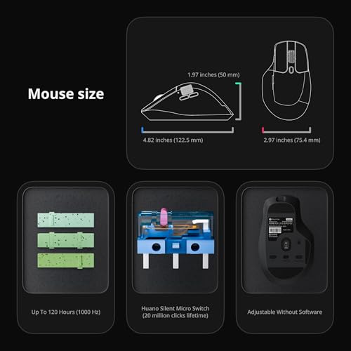 Image of Keychron M6 8K Wireless Gaming Mouse, 2.4G /Bluetooth /Wired, PixArt 3950 Sensor, 8000Hz Polling, Silent Clicks, 5 On-Board Memory Profiles for Plug & Play, Programmable for Mac /Win /Linux - Black