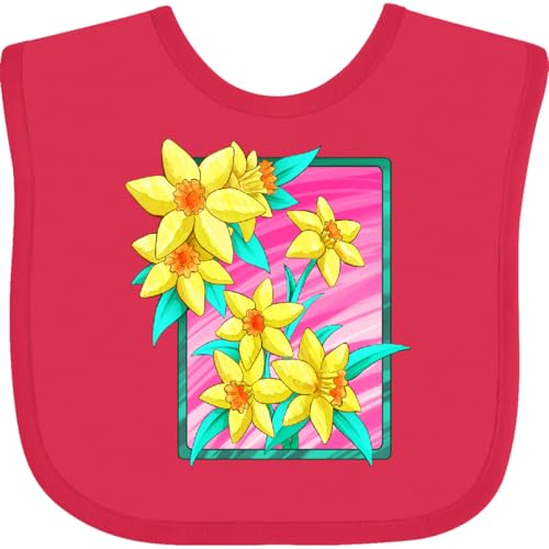 inktastic Daffodils 90's Retro Colors Illustration Baby Bib