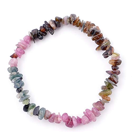 ARITZI - Pulsera elástica en Piedra de Turmalina Sandia - Chip