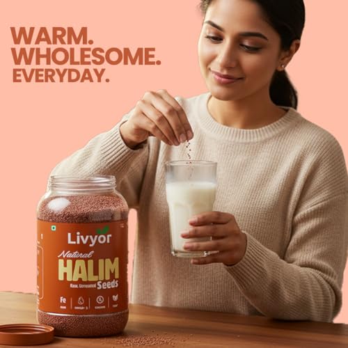 Image of Livyor Premium Halim Seeds for eating - 1kg | Aliv seeds | Garden Cress Seeds | High in Fibre | Helps in hair growth | Rich in Omega 3 | Raw and Natural | Immunity Booster Super food