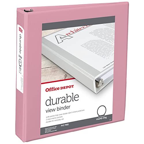 Classeur rose Office Depot 3,8 cm à anneaux ronds recyclé