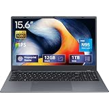 UOWAMOU 15.6 IPS-FHD-Laptop, 12GB LPDDR5 RAM 1TB NVMe SSD Laptop Quad Core N95 (up to 3.4GHz), Multi-Ports Lightweight Computer for Student-Home WiFi 5 BT5.0