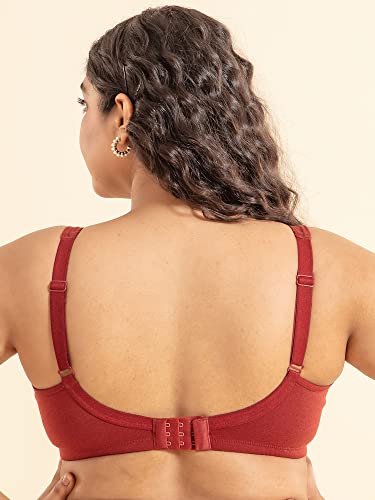 NYKD Super Support Everyday Cotton T-Shirt Push-Up Bra for Women Non Padded, Wirefree, Full Coverage (Everyday Pretty Lace Bra) Bra, NYB190, Sand, 32DD, 1N