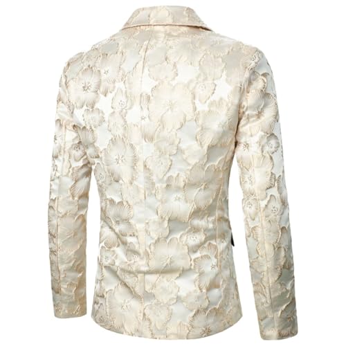 Men's Single Breasted Suit Flower Texture Blazer Wedding Prom Party Men's Solid Jacket3