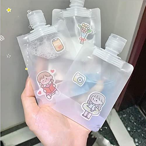 Bolsa de compressão vazia 10 peças tamanho de viagem com funil, bolsa de embalagem de loção transpar