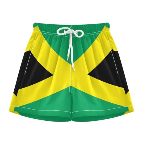 Aflyko Patriot Kid Board Shorts Jamaica Flag Boys Girls Beach Swimwear Quick Dry Swimming Shorts All Day Shorts Relax Fit Hawaii Shorts 3.9" Inseam, 8Y Multicoloured