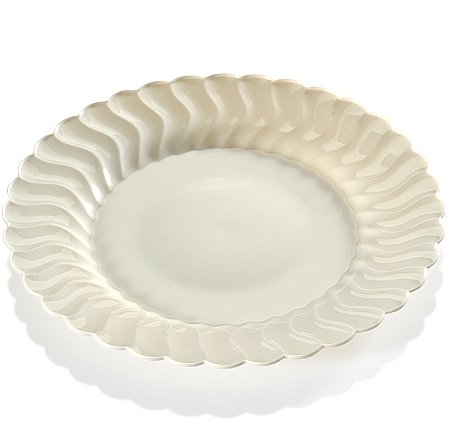 Flairware White Shell Edged China-Like 10.25" Plate 144 Pieces