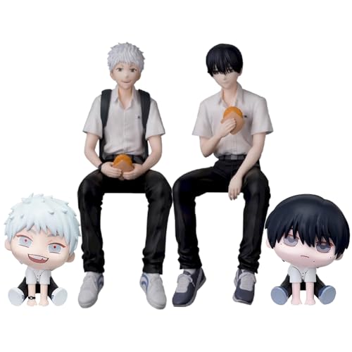 Image of Zhongkaihua 4pcs Yoshiki Tsujinaka/Hikaru Indo Figure Sitting Pose Figurine Model, PVC Statue Anime Action Figures Collection Desktop Decorations