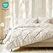 JOLLYVOGUE King Size Comforter Set 7 Pieces - Bed in a Bag King for All Season, Pintuck Bedding Comforter Sets with Comforter, Flat Sheet, Fitted Sheet and Pillowcases & Shams, Beige