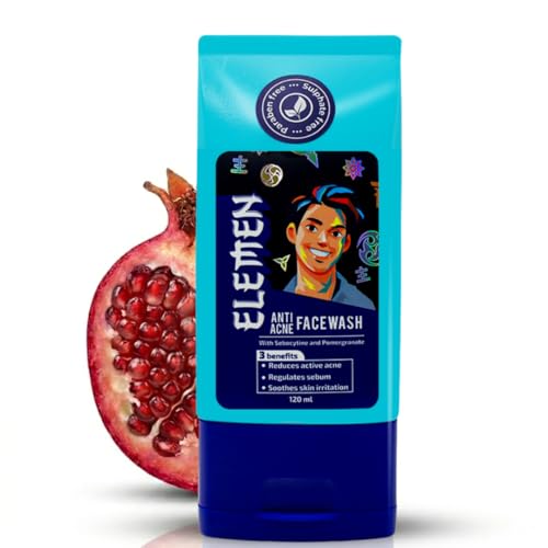 Image of Elemen Anti-Acne Face Wash for Boys (120ml) | Pimple Clear & Oil Control for Teens | Sebocytine Face Wash for Acne-Prone Skin | For Active Guys & Sports | Salicylic Acid free | Non stripping