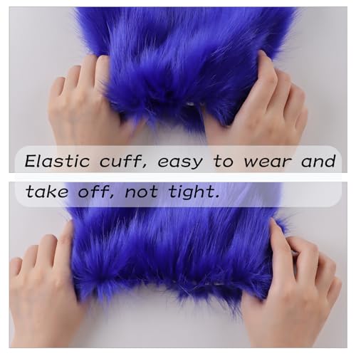 Image of Peecabe Winter Women Faux Fur Fluffy Leg Warmers Fuzzy Long Boot Covers Furry For Christmas