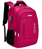 Mochila Notebook Masculina Feminina Antifurto Executiva Saída Fone de Ouvido e USB Urbana Dia a Dia Faculdade Trabalho Escola Reforçada Semi Impermeavel Resistente (Rosa)
