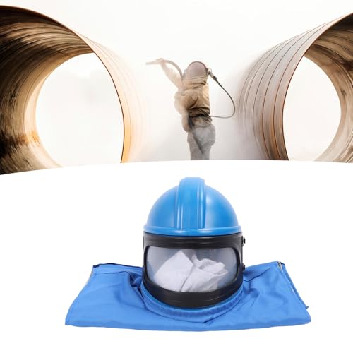 Casco para chorro de arena profesional con capucha y alimentación de aire 7
