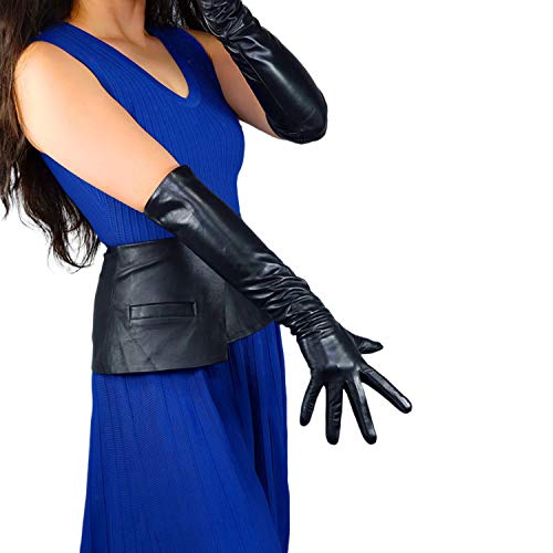 DooWay Elegant Opera Gloves 20-inch Elbow Length Black Evening Party