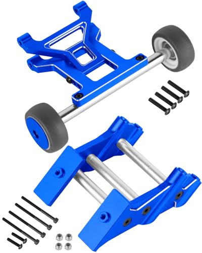 RCarmubWow RC Aluminium Wheelie Bar Set & Wing Mount Upgrades Part for 1/10 KRATON/OUTCAST 4X4 4S V2 BLX,Alloy Rear Wing Mount Stand Up Wheel Hops Up,Replace ARA320613,ARA320631,Navy Blue