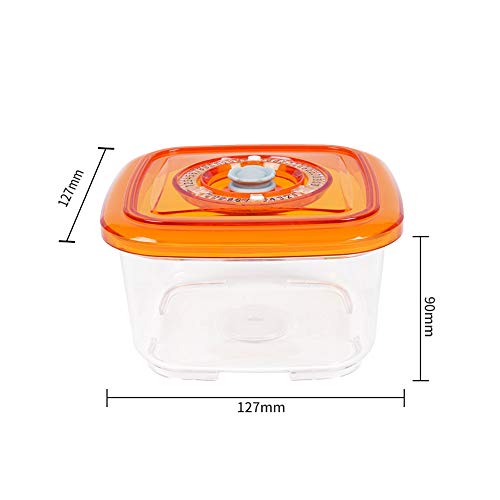 Food Storage Container Organization Vacuum Canister Plastic Jar 700ML Fits for Toprime Vacuum Sealer (Orange) - Image 3