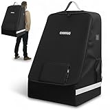 chwigo Car Seat Travel Bag for Airplane – Padded Gate Check Bag for Car Seat with Backpack Straps, Waterproof Baby Car Seat Carrier Backpack for Airport Travel & Flights