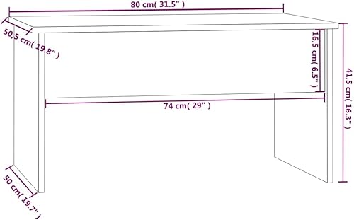 Miniatura 2 de Mesa de centro grande, mesa de centro estrecha adecuada para sala de estar, oficina, balcón, sala de estar familiar, estudio blanco brillante 31.5 x