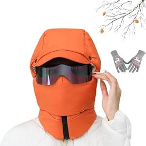 LTHTX Máscara de equitación resistente al viento de cobertura completa con gafas, protección integrada para los oídos, bufanda resistente al viento, sombrero de aviador 4 en 1 con gafas para adultos