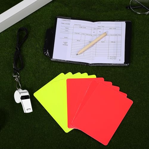 Toyvian Soccer Referee Cards Soccer Red Cards Yellow Cards Referee Whistles Referee Wallet Referee Cards Set Professional Referee Cards Football Referee Warning Cards Referee Accessory - Thumbnail 2