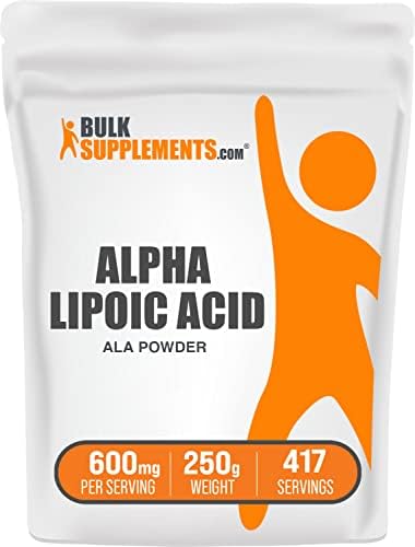 BULKSUPPLEMENTS.COM Alpha Lipoic Acid Powder - ALA Supplement - Alpha Lipoic Acid 600mg - Antioxidants Supplement - Alpha-Lipoic Acid - ALA Powder - 600mg per Serving (250 Grams - 8.8 oz)