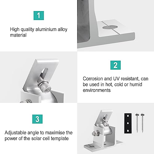 Solarmodul Halterung Balkonkraftwerk 10-60° Verstellbar Solarpanel Halterung Universal Befestigung Solarmodul Photovoltaik für Boot Wohnmobil Flachdach 4 Stück