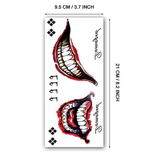 Men Tattoos, 3-Sheet Fake Big Mouth Cosplay Props For Adult Men Costume Halloween Masquerade Party #TOP1