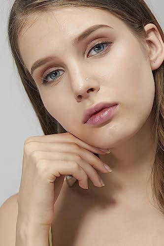 Vegolita 21PCS 22G 316L Stainless Steel Nose Rings Hoop for Women Men Open Hoop Nose Rings CZ L Shaped Nose Studs Nostril Piercing Jewelry G - Thumbnail 3