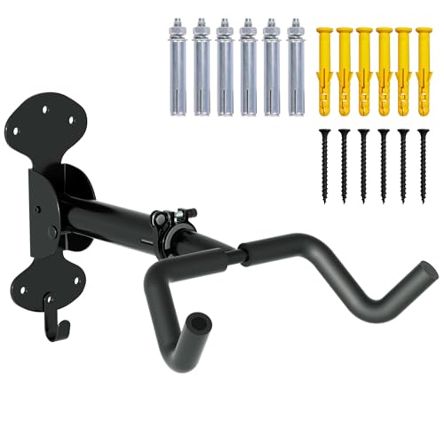 Urban Deco Bike Wall Mount Bike Hanger with 66lbs Weight Capacity 360° Adjustable Angle Soft Padding Protection Bike Rack Garage Extendable by 6in for Home and Garage Use