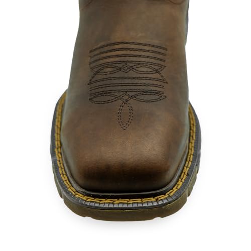 CEBU Men's MEX Steel Toe Work Boots - Leather, Lightweight, Slip Resistant, Mexican Flag3