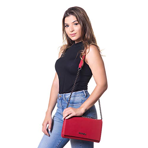 Bolsa Clutch GC Gouveia Costa Angik Alça Corrente Vermelha