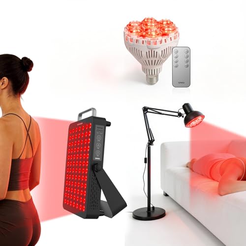 SANSI 120W Red Light Therapy Panel & 32W Red Light Therapy Lamp with Adjustable Stand, 660nm 850nm Infrared Therapy Light for Body Face