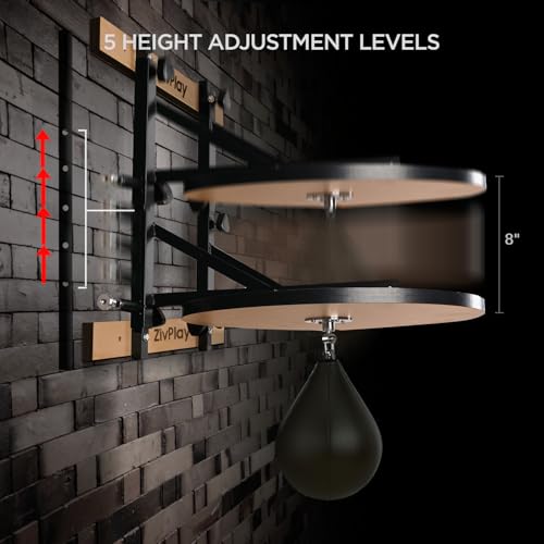 Speed Bag Platform Speed Bag Stand for Boxing Punching Practice Includes Height Adjustable Mount Speedbag and Air Pump 360° Swivel 24 Inch Board by ZivPlay - Image 4
