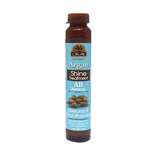 Okay Argan Shine Treatment For All Hair Types & Textures Restores & Smoothes Hair with 12 Natural Oils, 0.6 Ounce