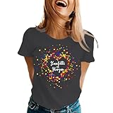 2026 Camiseta Mujer Casual Camiseta con Estampado Gráfico para Festivales Celebraciones – Camiseta cómoda para mujer, ideal para el día a día., gris, L