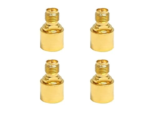 BJDZ 50 Ohm 4 Pcs RP SMA Male to RP SMA Female Quick Plug-in Radio Adapter, Brass Body, Golden Plating, 0-18GHz, for Test Equipment, WiFi Router, Drone