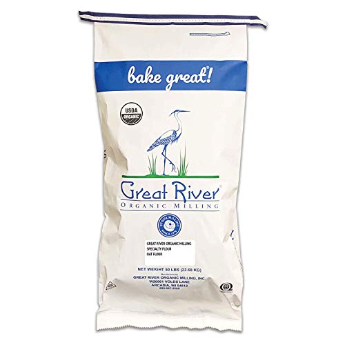 Great River Organic Milling, Specialty Flour, Oat Flour, Stone Ground, Organic, 50-Pounds (Pack of 1)