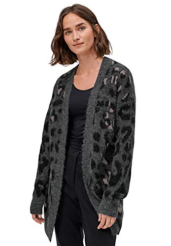 ellos Plus Size Animal Print Jacquard Cardigan