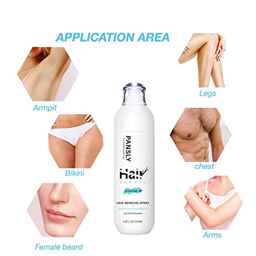 Hair Removal Spray,8 Minutes Hair Off Hair Removal Spray Legs Arms Gentle Hair Remover For Face, Underarm, Arm, Leg, Bikini,Non-Irritating Depilatories Product For Women And Men,100Ml (Hair Removal Spray) #TOP4