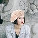 Beret Pearl Autumn Winter Cashmere Beret Starry Beaded Pearl Rivet Wool Beret (Beige)