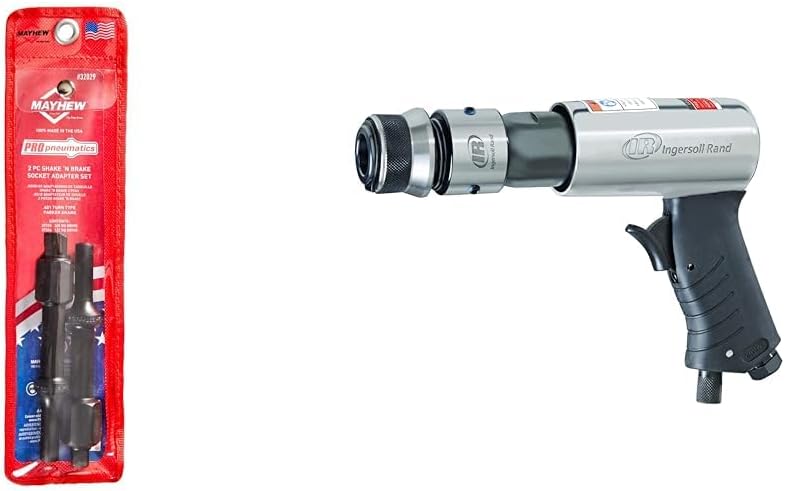 Mayhew Tools 32029 Pneumatic Bolt Breaker Set, 2-Piece & Ingersoll Rand 114GQC Air Hammer - 3 PC Chisel Set with Tapered Punch, Panel Cutter, Flat Chisel