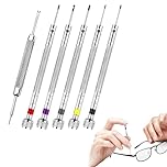 6Pcs Precision Screwdriver Set, 5 Flathead Watch Screwdriver Set + 1 Watch Pins Removal Tool, Watchmakers Screwdriver Set for Watches Eyeglasses Jewelry Electronics Repair (0.8/1/1.2/1.4/1.6mm)
