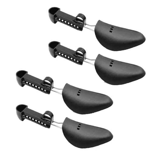 2 Pairs Plastic Adjustable Length Women Shoe Tree Shoe Stretcher Boot Holder Organizers Boot Holder Support Practical Shoes Shape Keeper with Tension Spring Coil for Most Shoes (Black US Size 4-8)